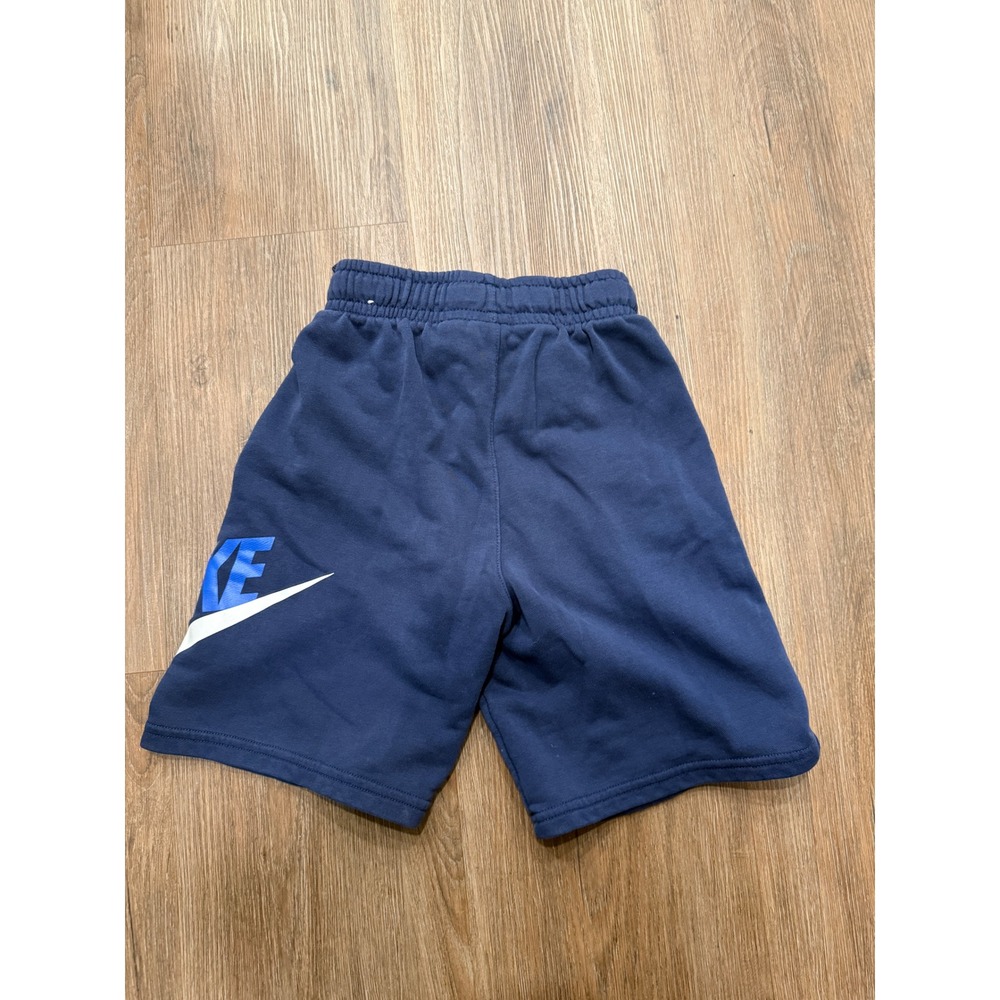 Nike Boys Fleece Athletic Shorts Navy Blue Logo Graphic Size Large L 1029 - Picture 3 of 7